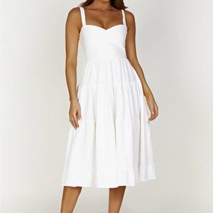 Meshki Adriana Linen Midi Dress